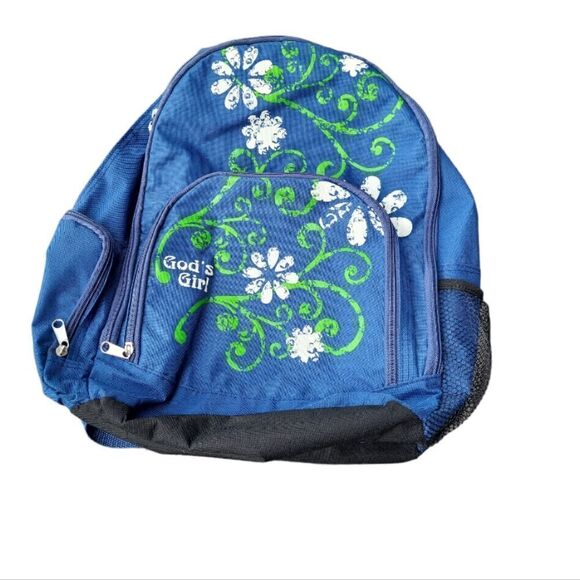 Swanson Blue Backpack Floral Pattern God's Girl‎ - Picture 2 of 10
